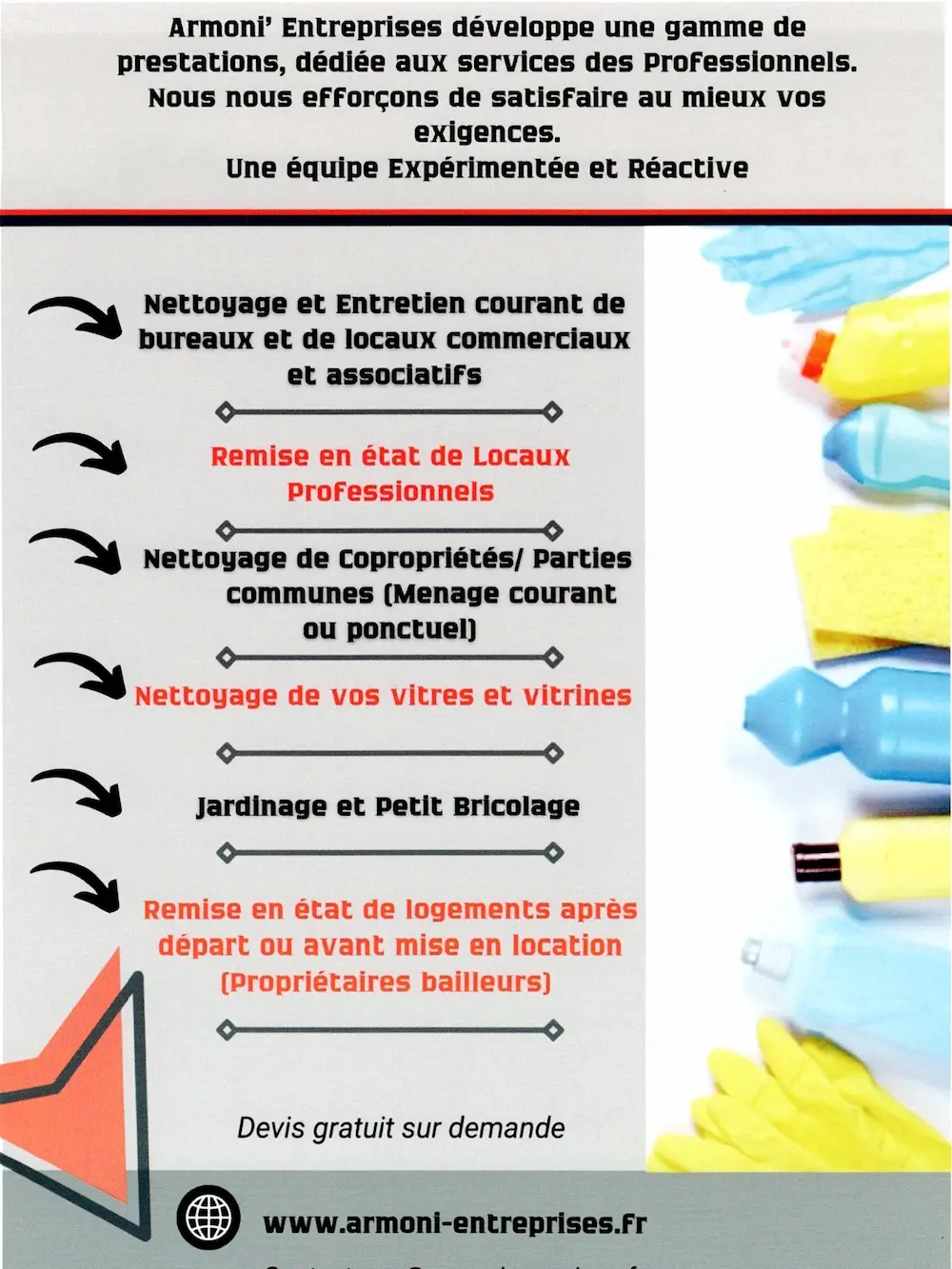 Flyer Armoni’Entreprises, deuxième page